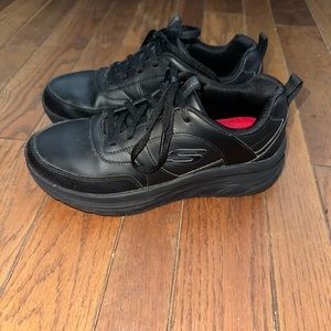 Women’s sketchers black tennis shoes
